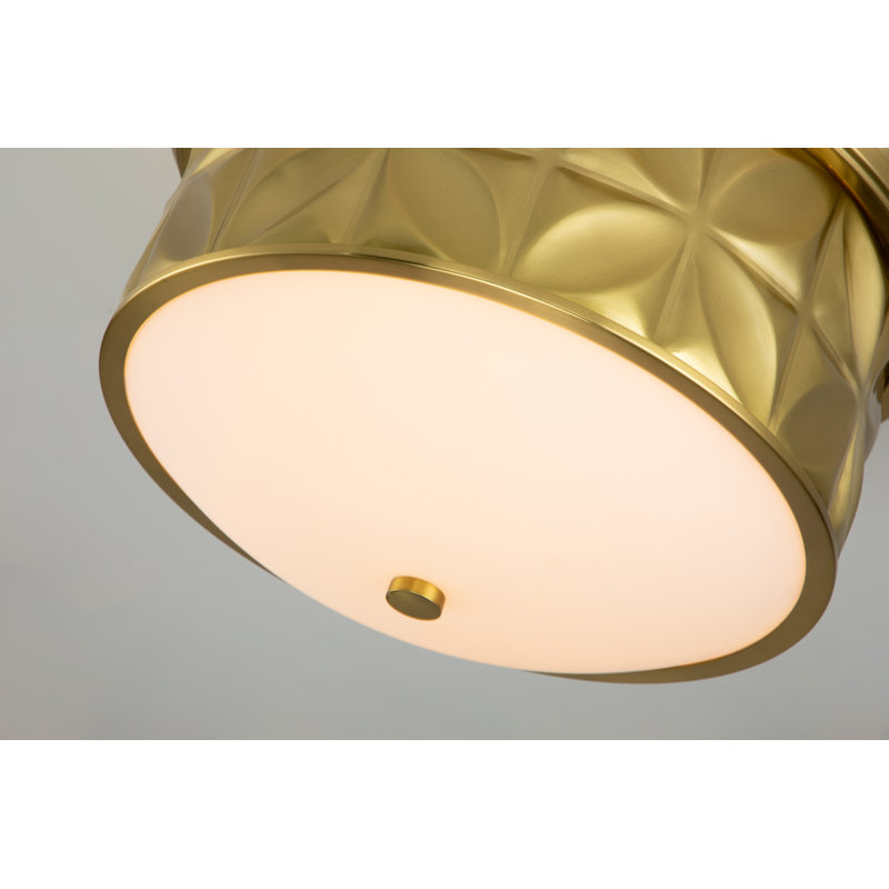 3 - Light Flush Mount, Gold
