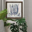 Indigo floral sur lin VI - reproduction encadrée de qualité supérieure - prêt à être accroché - impression encadrée sur papier-1607623002-1607652894-1607622978