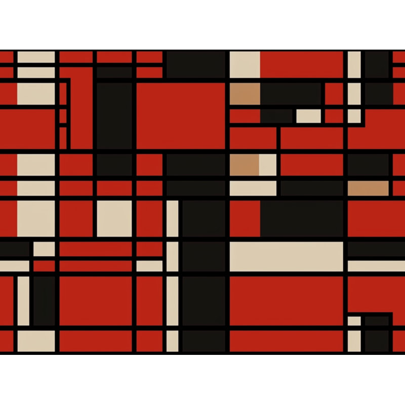 Housse de couette à carreaux, Édredon très grand, Noir / rouge