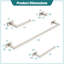 Nickel 5-Piece Bathroom Hardware Set, Wall Mounted Stainless Steel Towel Rack & Bar Accessories Kit-129170275