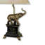 Lampe de table haute en polyrésine 29 po avec abat-jour doré antique