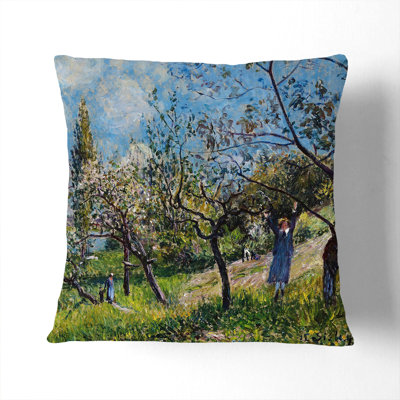Orchard In Spring Square Throw Cushion