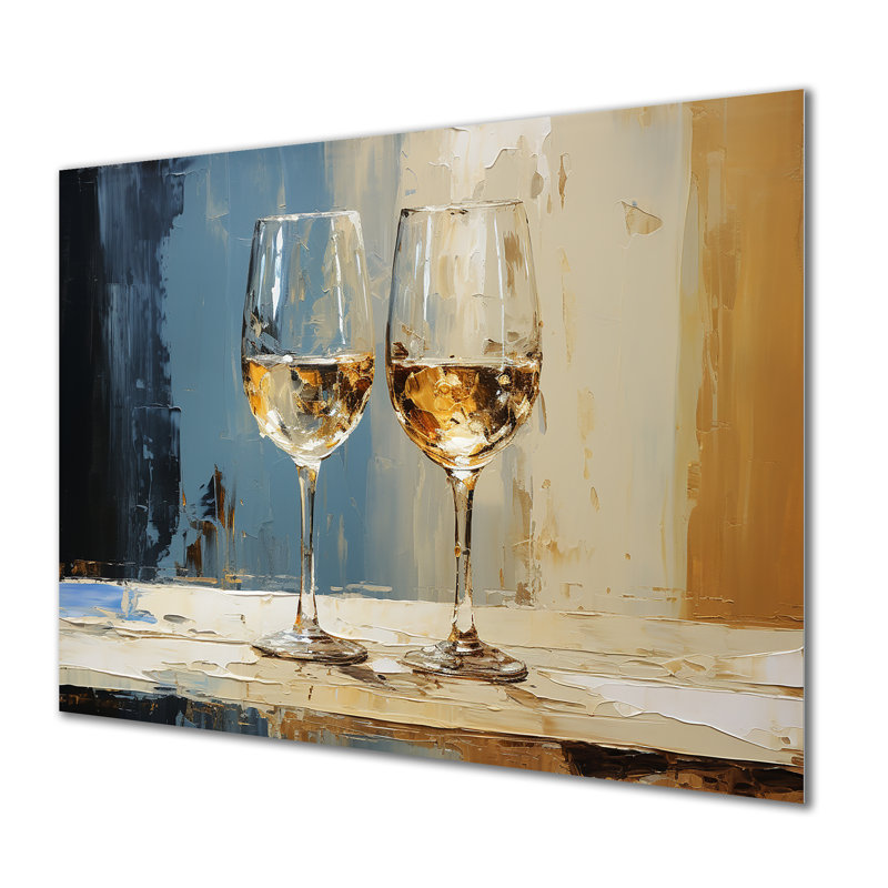 Essence de champagne blanc et bleu - Art mural en métal champagne MT132392, H 12 po x l 20 po x P 1 po