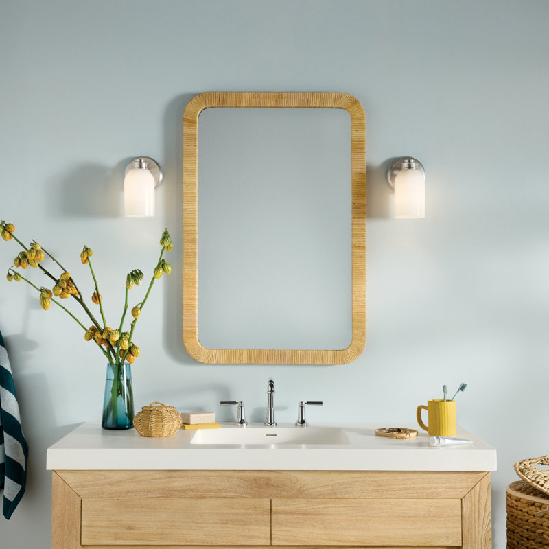 8.25" 1-Light Wall Sconce with White Opal Glass, Brushed Nickel