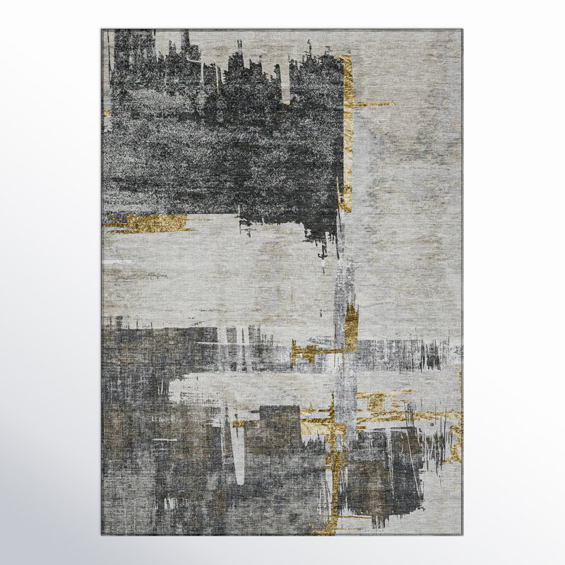 Kaylani Washable Abstract Indoor / Outdoor Rug, Rectangle 10' x 14'