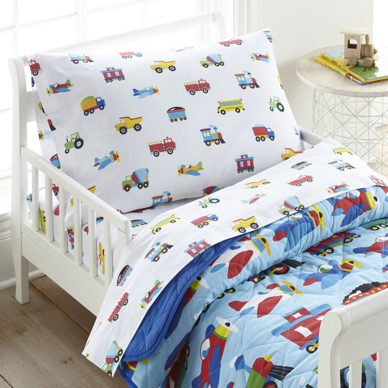 Wildkin 100% Cotton Kids Pillowcase – Soft, Breathable & Standard Size (20x30) - Trains, Planes, and Trucks