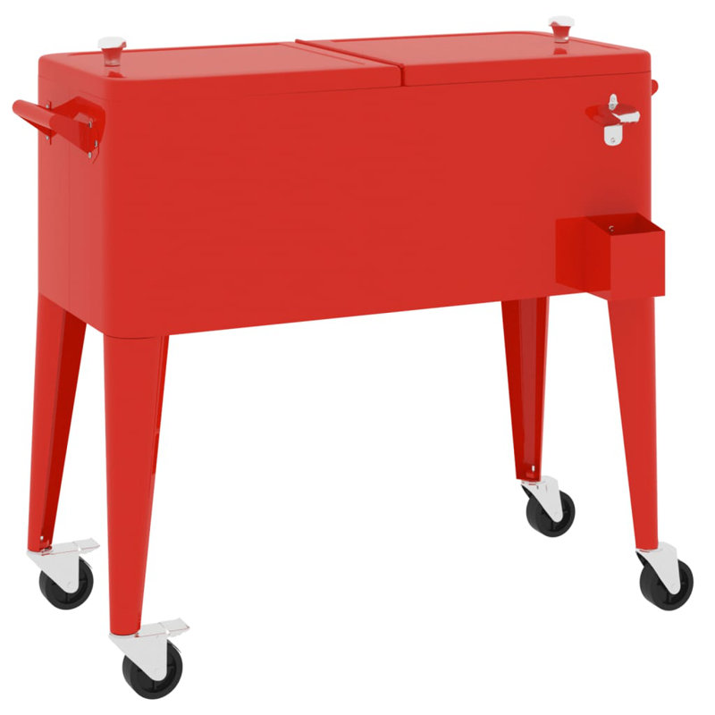 Glacière 80 quarts de service / chariot, rouge
