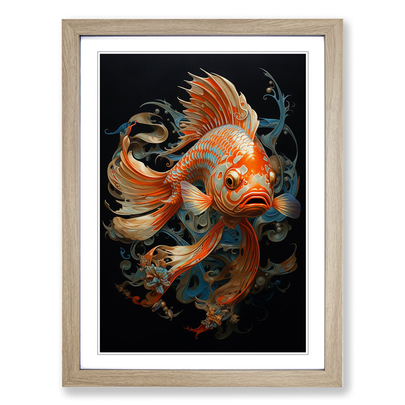 Fish Realism Art - Framed Print, Oak Framed, 64cm H x 46cm W