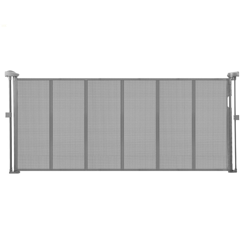Barrière de bébé rétractable de 34 po de hauteur extensible à 71 po de large pour enfants ou animaux de compagnie gris