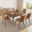 55.1'' Round Dining Table Set, Modern Kitchen Table For 4-6 Person, Steel Legs, Pedestal Dining Set With Dining Chair, Saving Space-375216716-375216714-370865782