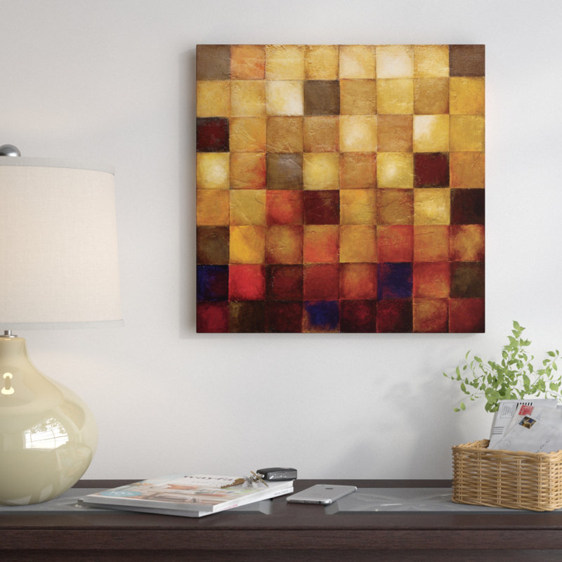 «Cerveny», reproduction d'art sur toile, H 48 po x l 48 po x P 1,5 po, Pas de tapis, Toile tendue