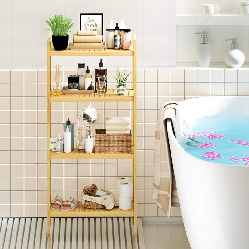 Goyette Solid Wood Freestanding Bathroom Shelves