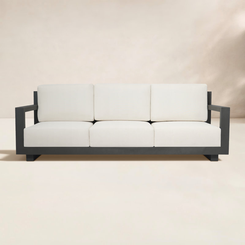 Aden 85'' Aluminum Outdoor Sofa, Cream