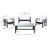 Palace Wicker 4 - Person Patio Conversation Set with Cushions-861259643