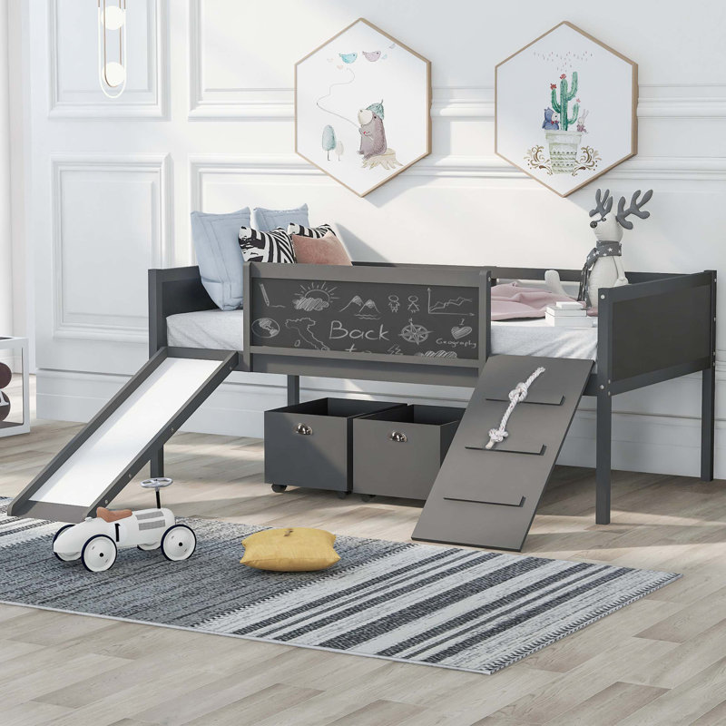 Livvi Platform Storage Bed, Gray