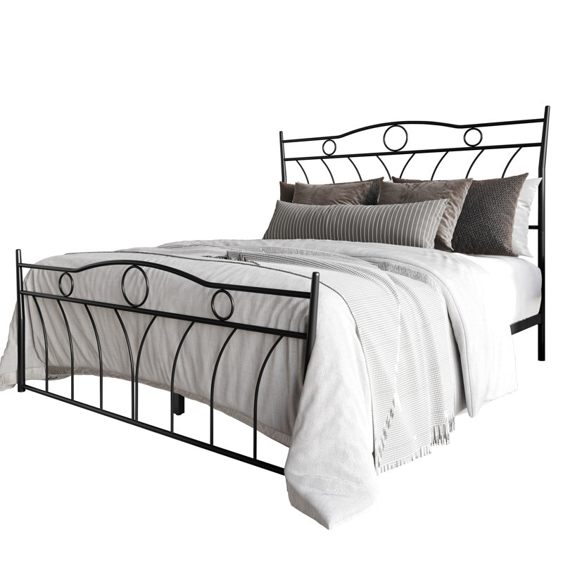 Shelby Metal Bed, Black, Queen