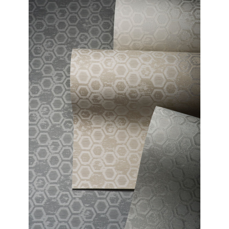 Rouleau de papier peint Hexagon Inspiration, Ivoire