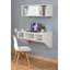 Bureau flottant brun clair avec rehausse-2027982301