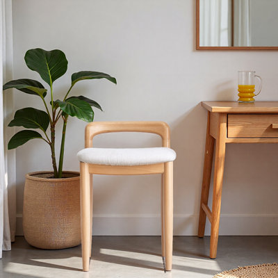 Natural Beech Wood Make-Up Stool Bed Bench For Dining Room