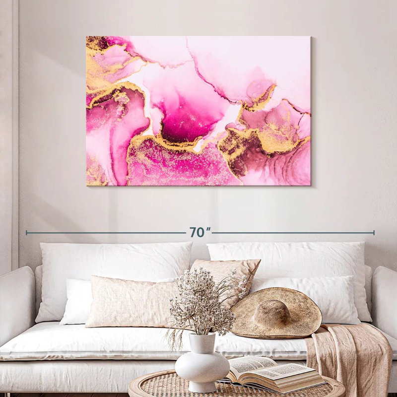 Pink Marble Avery, 30" H x 45" W