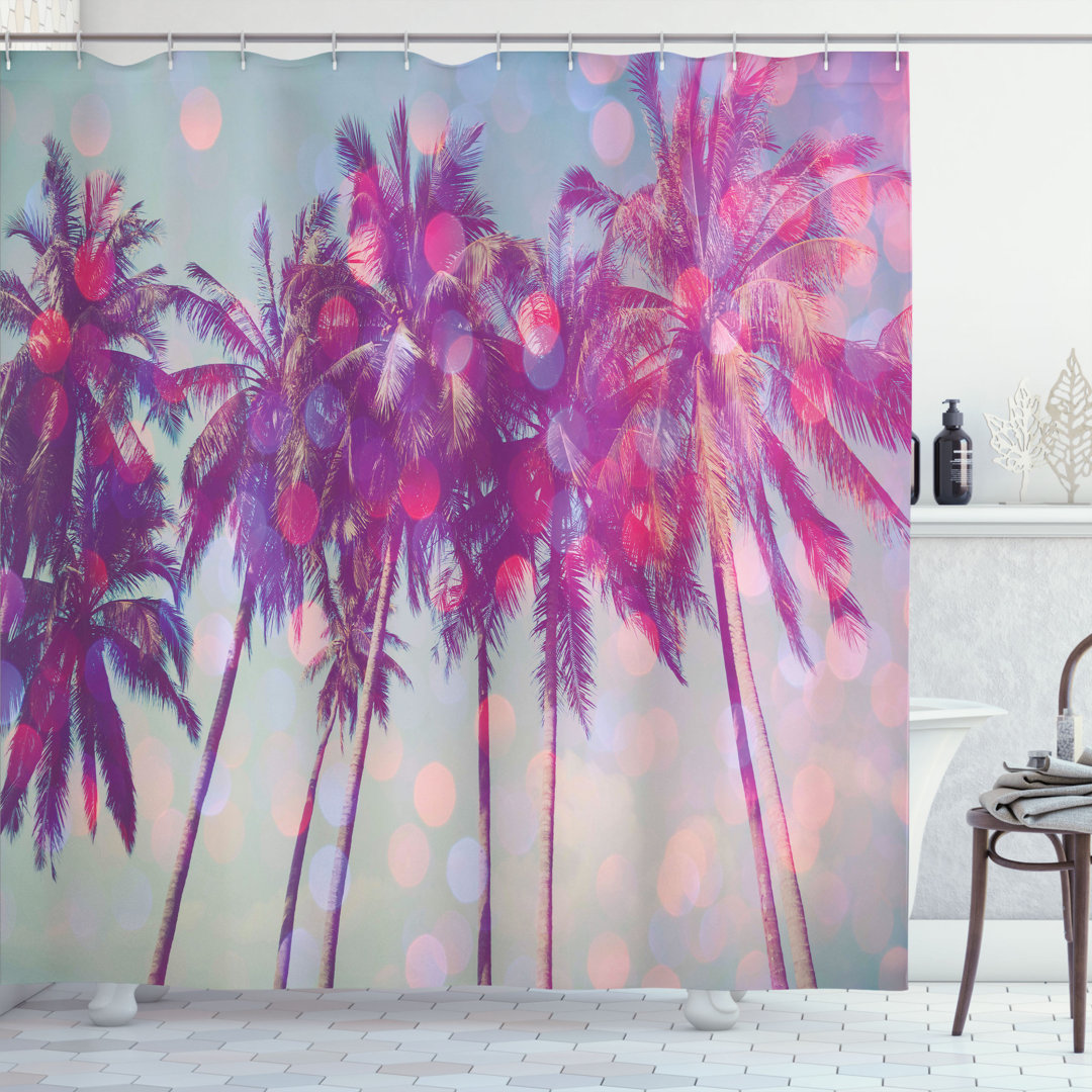 Michael Nature Palm Trees Hawaiian Tropic Seashore Beach Californian Miami Sunbeams Image Single Shower Curtain Ivy Bronx 