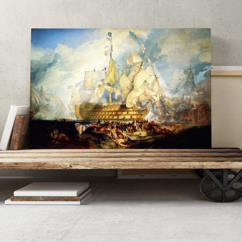 The Battle Of Trafalgar by J.M.W. Turner - Wrapped Canvas Painting, 35cm H x 50cm W