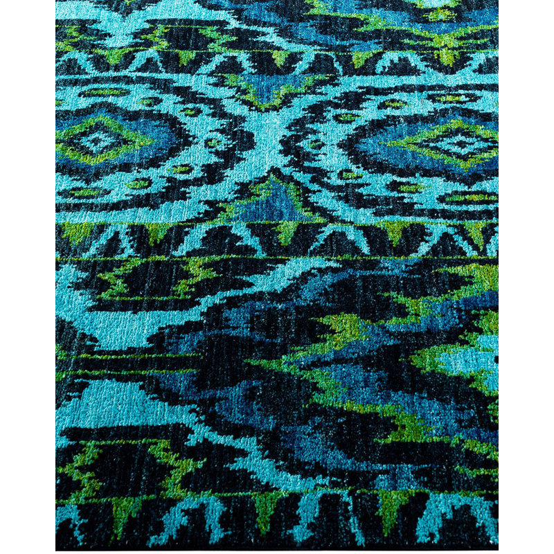 Contemporary One-of-a-Kind Rectangle 3'10" X 6'2" Hand Knotted Area Rug