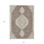Tapis intérieur / extérieur oriental lavable gris taupe et ivoire 10 pi x 14 pi