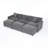 Sectional Sofa with 3 Ottomans (Gray)