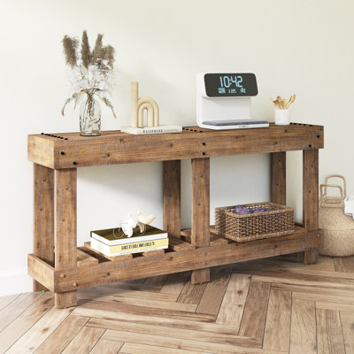 Table d'entrée 62,9 "Vintage - Bois de sapin massif avec grain naturel