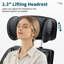 Fauteuil de bureau en similicuir à jambes croisées avec accoudoirs rabattables, fauteuil de direction grande taille avec coussin lombaire et poches latérales-1374035679