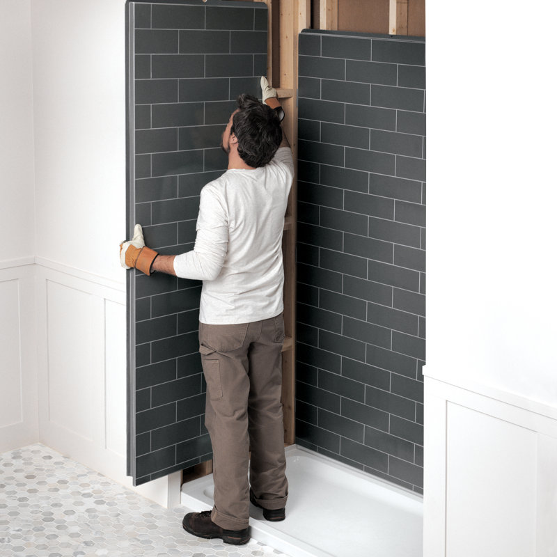 Ensemble de mur de douche en alcôve trois pièces Utile 3636, H 80,13 po x l 35,88 po x P 35,63 po