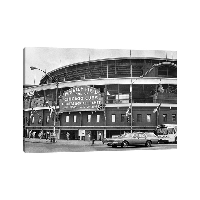 Chicago: Wrigley Field - Print on Canvas, Wrapped Canvas, 20.32 cm H x 30.48 cm W