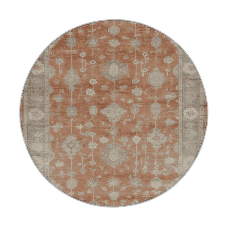 Tapis gris intérieur et extérieur surteint, Rond 5 pi
