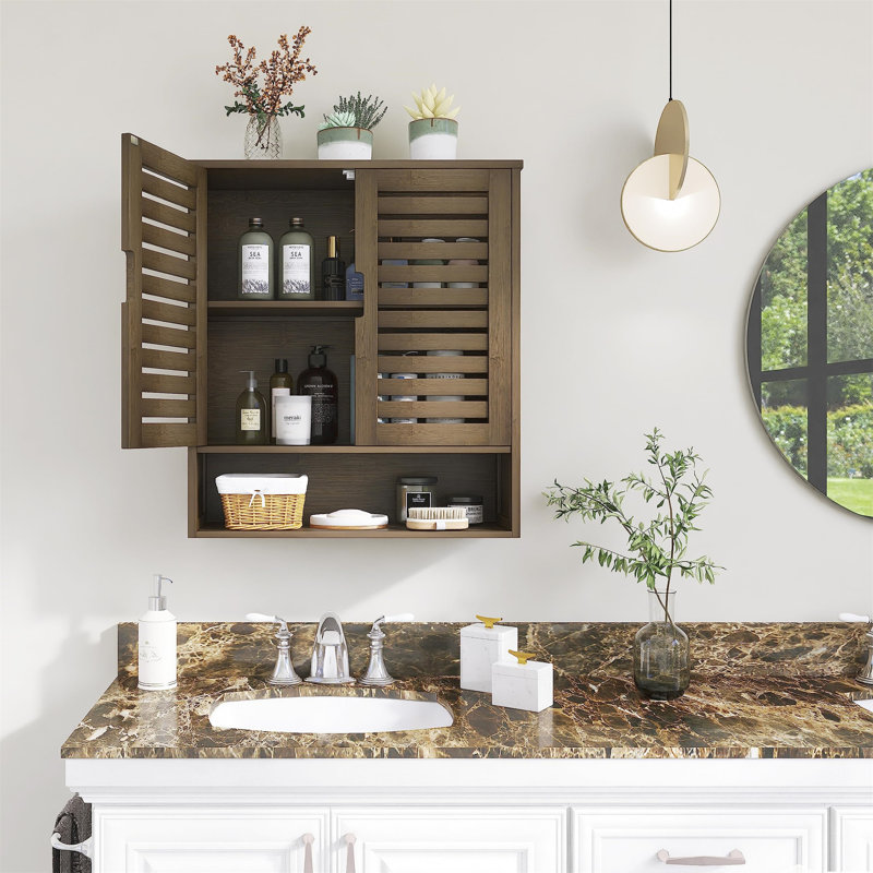 Mecca Wall Bathroom Cabinet, Walnut