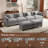 George 146.5" Modern 6 Seat Chenille U Shaped Modular Sectional Sofa With Two Ottomans-319178568