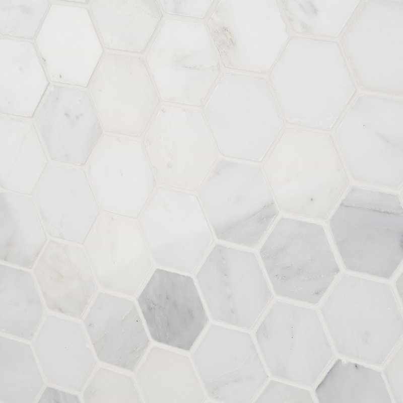 Asian Statuary Hexagon Marble Mosaics