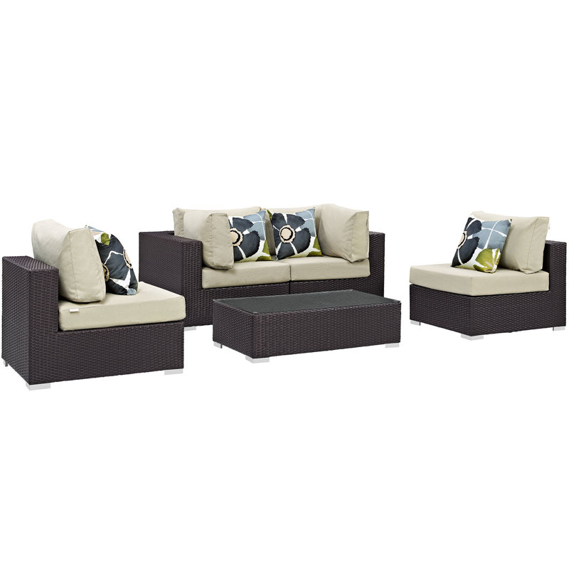 Ensemble modulaire d'extérieur 5 pièces Convene, Beige