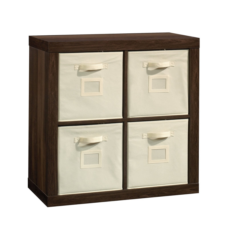 Rangement en bois à 4 cubes, brun