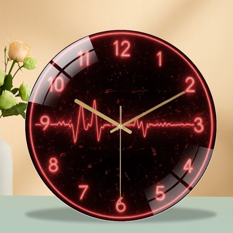 Horloge murale rouge 12 po