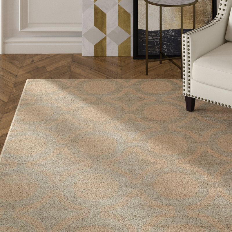 Tapis crème / gris Chaudeville, Rectangle 3 pi 5 po x 5 pi 5 po