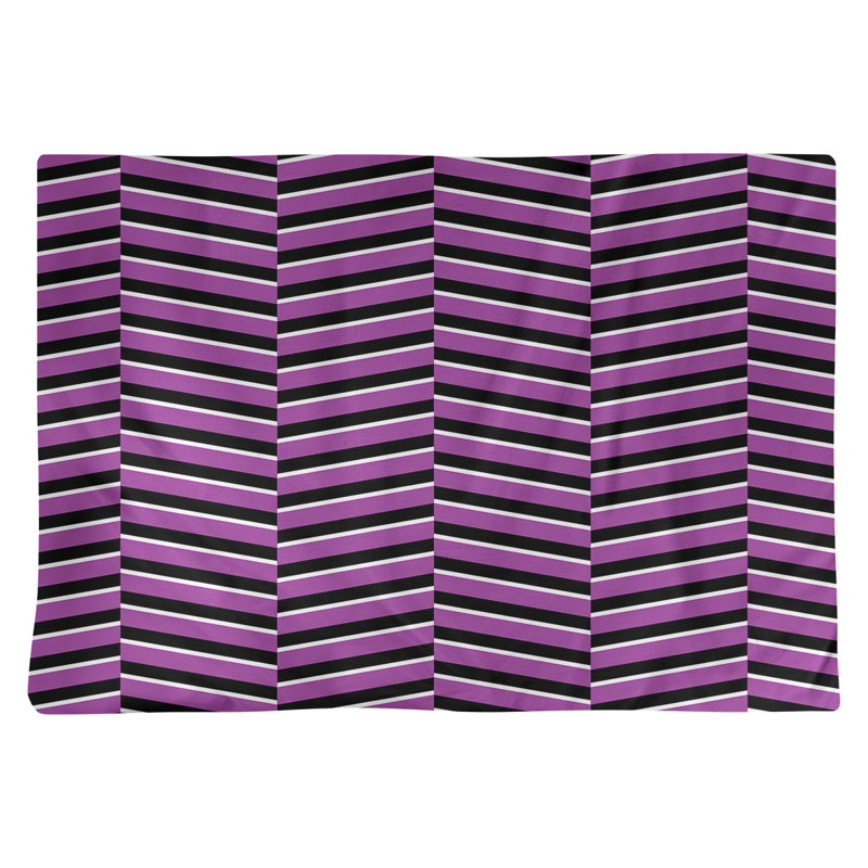 Jaya Polyester Striped Rectangle Placemat, Violet/Black, Cotton