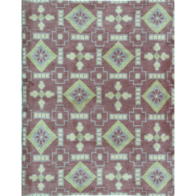 Tapis rouge et beige noué à la main de haute qualité