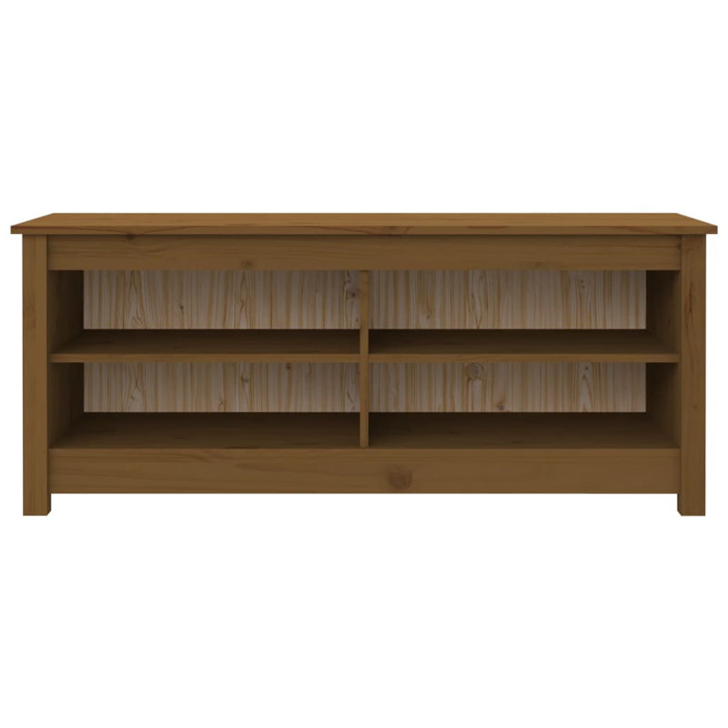 Solid Wood Storage Bench, Honey Brown