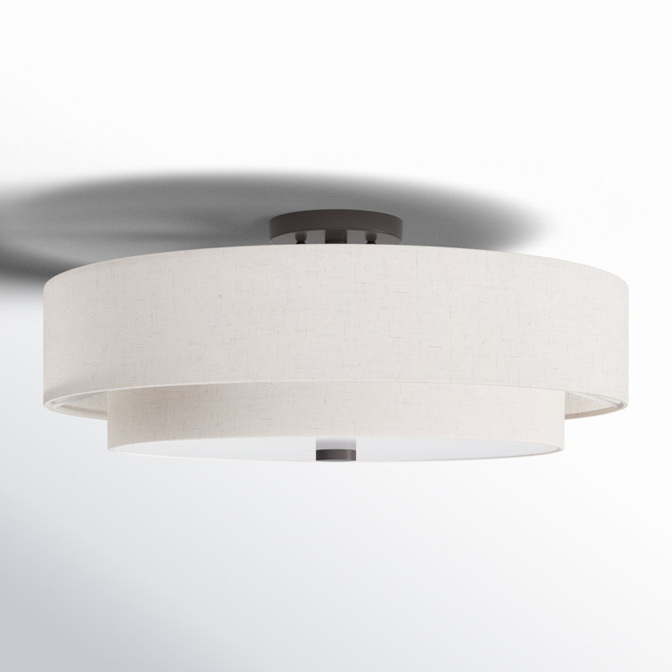 Flaire Linen Blend Semi Flush Mount