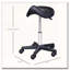 Ergonomic Faux Leather Rolling Saddle Stool with Swivel and Adjustable Height