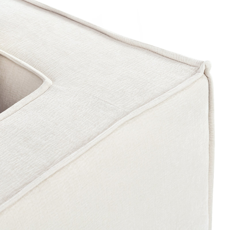Canapé modulaire de style moderne avec design incurvé et tissu chenille, comprend deux coussins décoratifs pour un confort accru