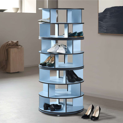 Étagère à chaussures rotative à 7 niveaux, étagère à chaussures pivotante rotative 360 ° Lazy Susan