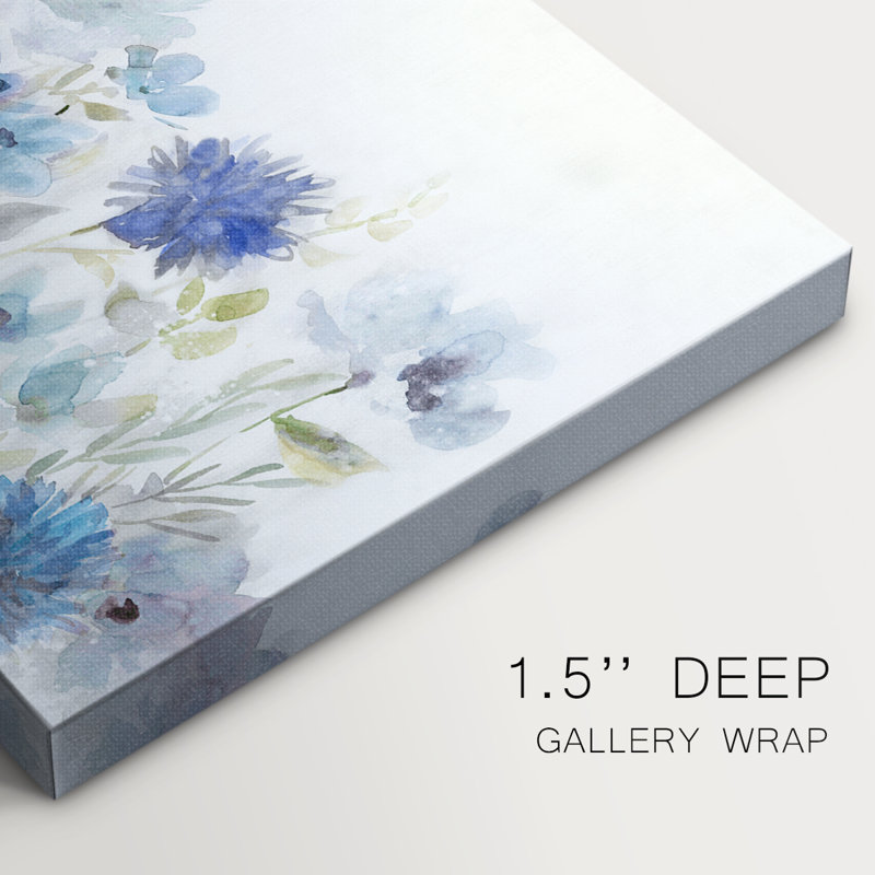 Fleurs sauvages en bleu - Cavas enveloppés de galerie, 32 x 48