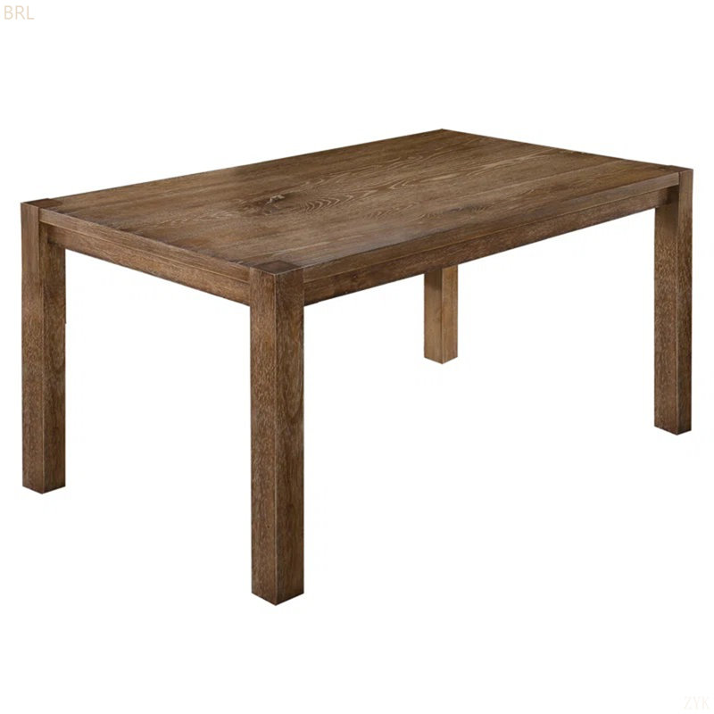 Ensemble de salle à manger 6 pièces transitionnel en bois flotté, banc de table de salle à manger en bois de chêne antique et 4 chaises d'appoint à dossier ouvert en X
